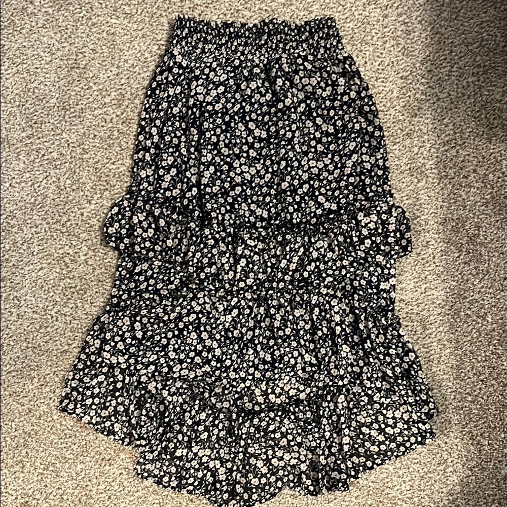 Floral Dark Navy Skirt